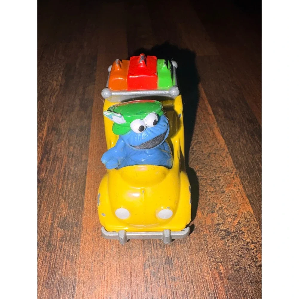 Vtg‎ 1983 Playskool Sesame Street Cookie Monster Driving Taxi Diecast Car Rare